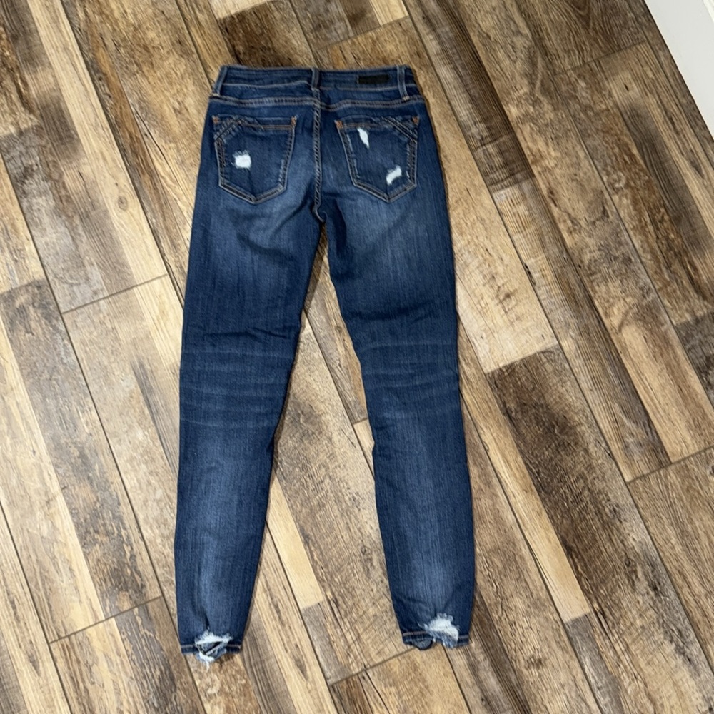 Buckle Women's Skinny Jeans - Dark Blue - Picture 4 of 9